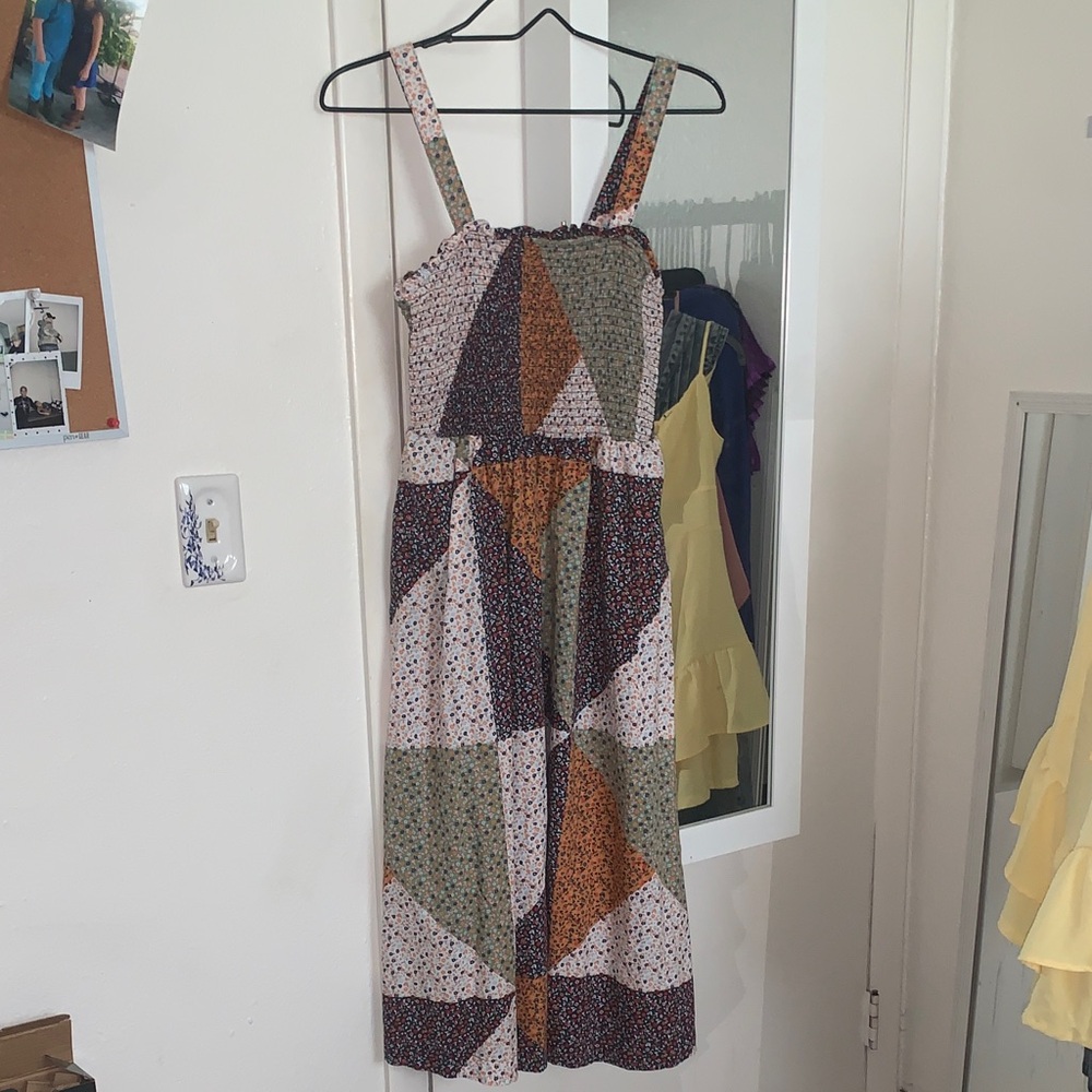 Universal Thread Geometric Patchwork Midi Dress - Multicolor